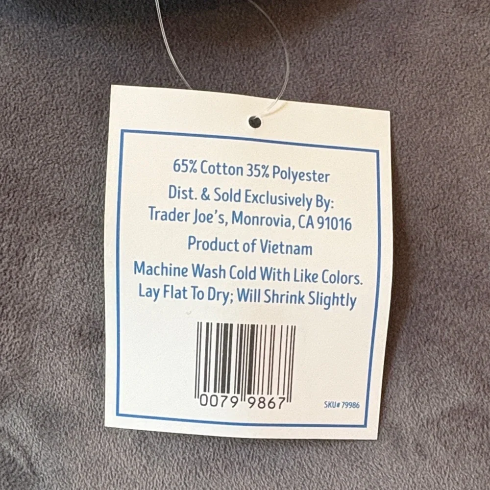 Trader Joe's Pastel Blue and Cream Canvas Tote SET! - Picture 4 of 4